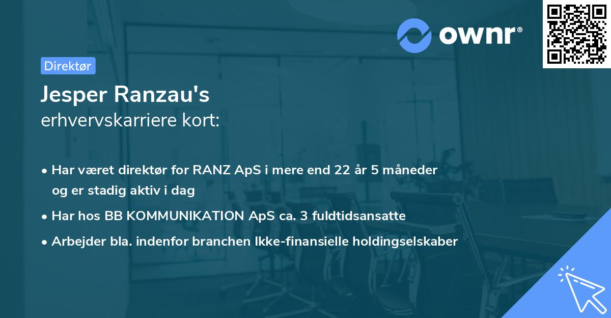 Jesper Ranzau's erhvervskarriere kort
