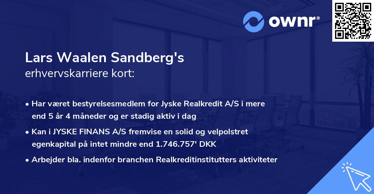 Lars Waalen Sandberg's erhvervskarriere kort