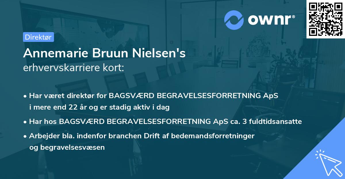 Annemarie Bruun Nielsen's erhvervskarriere kort