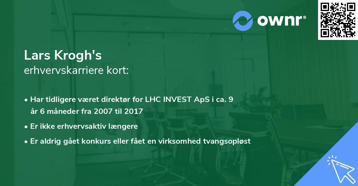 Lars Krogh's erhvervskarriere kort