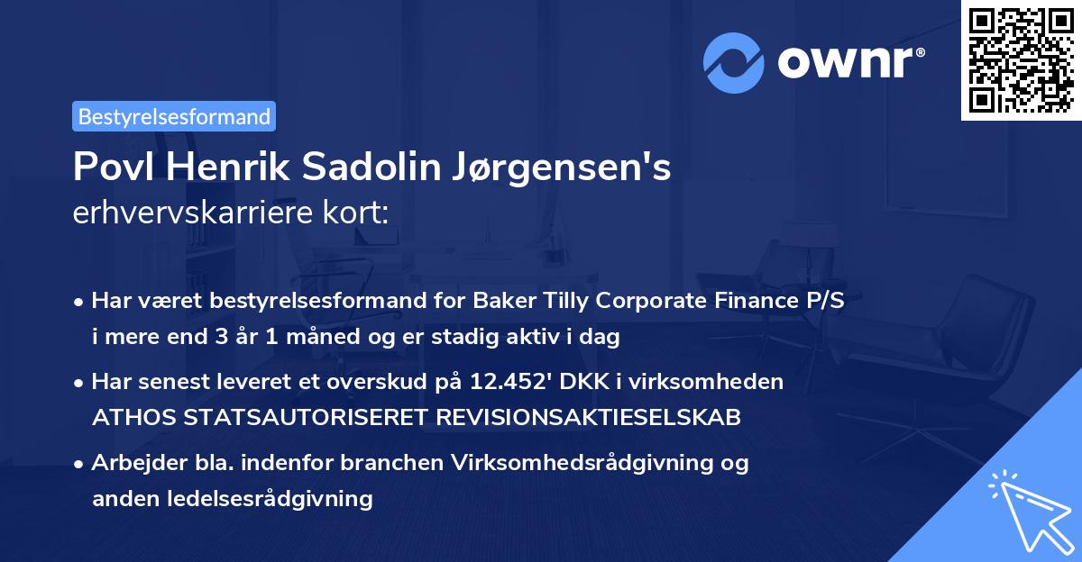 Povl Henrik Sadolin Jørgensen's erhvervskarriere kort