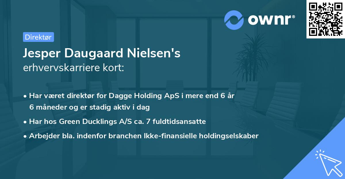 Jesper Daugaard Nielsen's erhvervskarriere kort