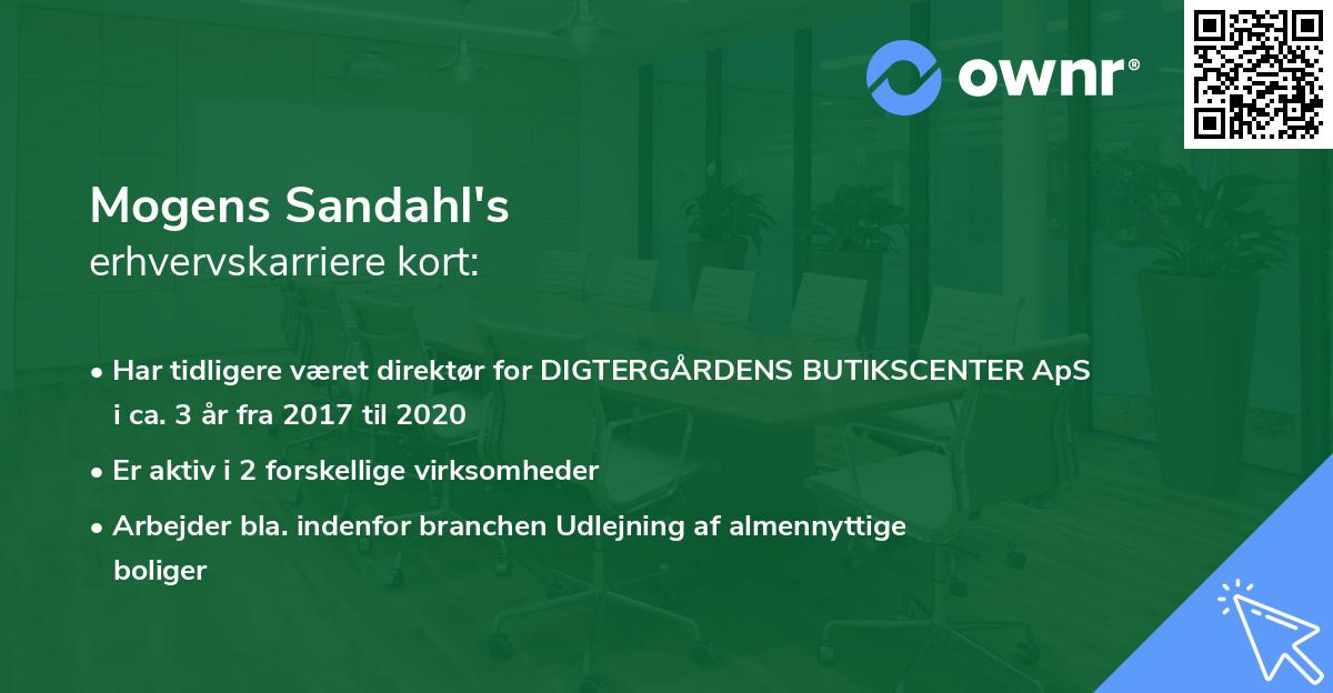 Mogens Sandahl's erhvervskarriere kort