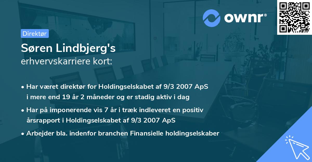 Søren Lindbjerg's erhvervskarriere kort