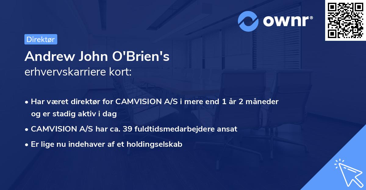 Andrew John O'Brien's erhvervskarriere kort