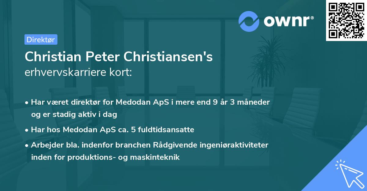 Christian Peter Christiansen's erhvervskarriere kort