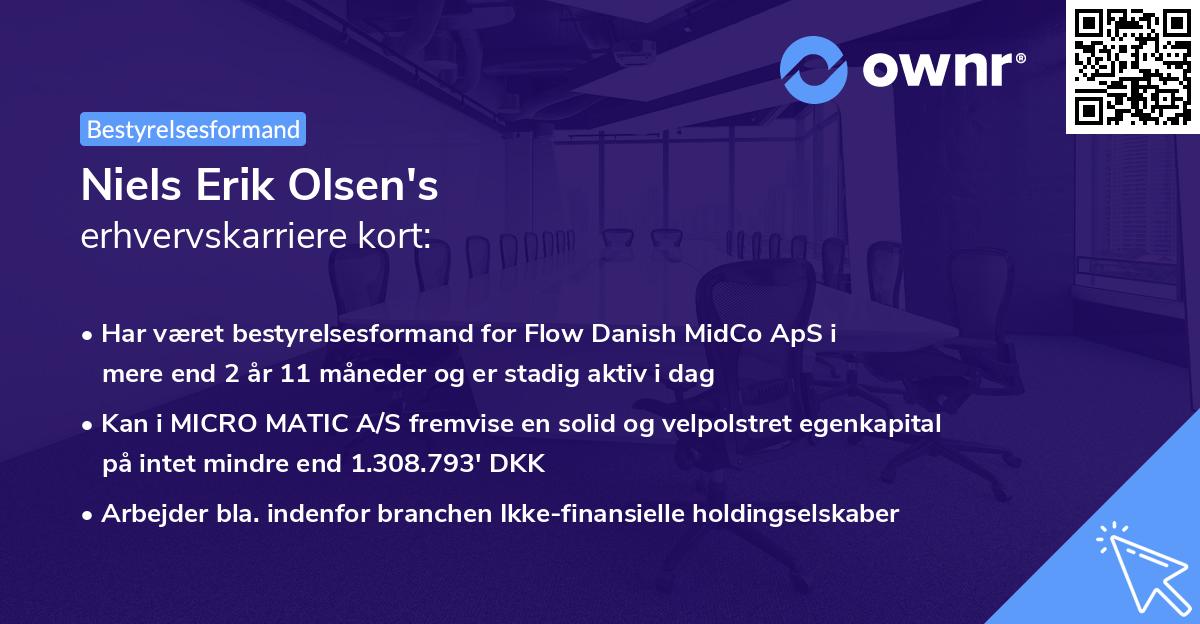 Niels Erik Olsen's erhvervskarriere kort