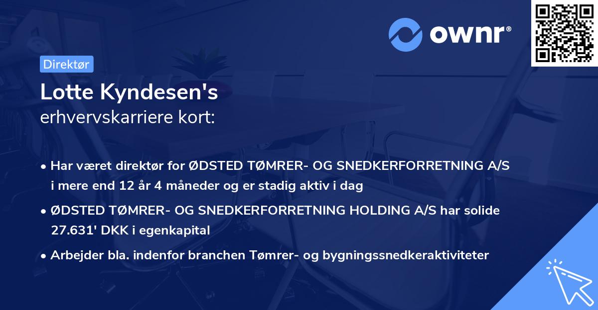 Lotte Kyndesen's erhvervskarriere kort
