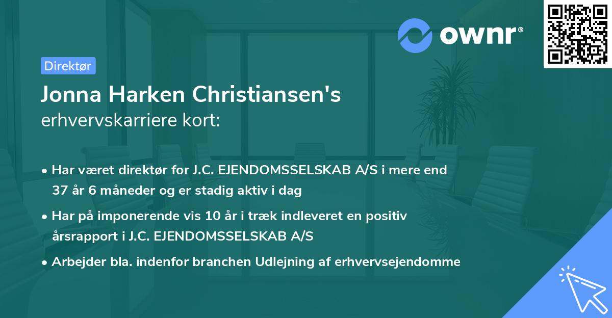 Jonna Harken Christiansen's erhvervskarriere kort