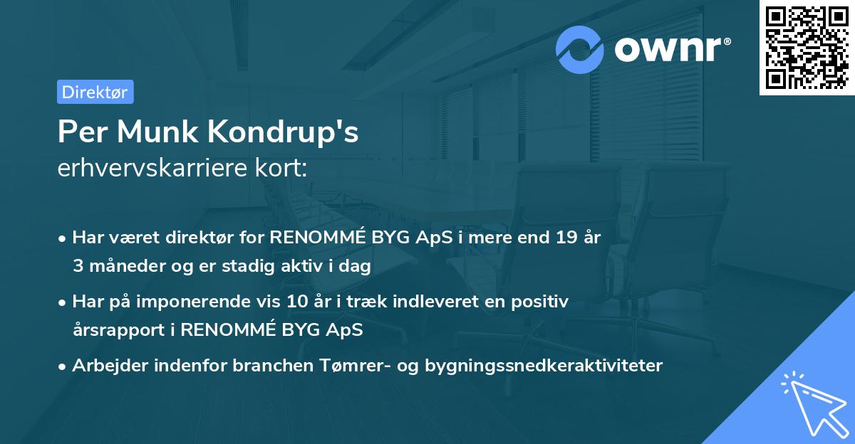 Per Munk Kondrup's erhvervskarriere kort