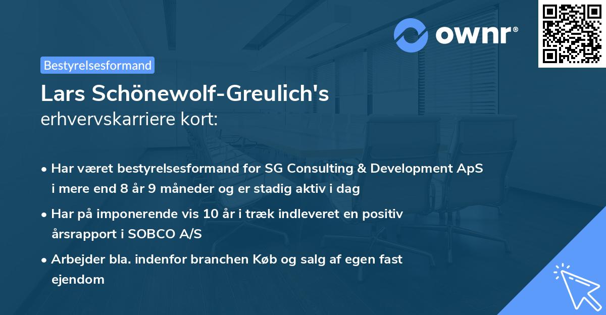 Lars Schönewolf-Greulich's erhvervskarriere kort