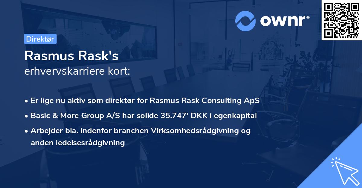 Rasmus Rask's erhvervskarriere kort