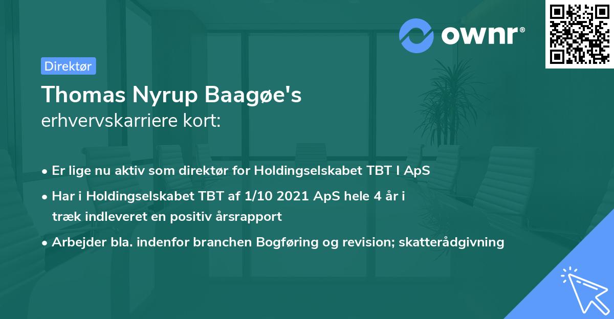 Thomas Nyrup Baagøe's erhvervskarriere kort