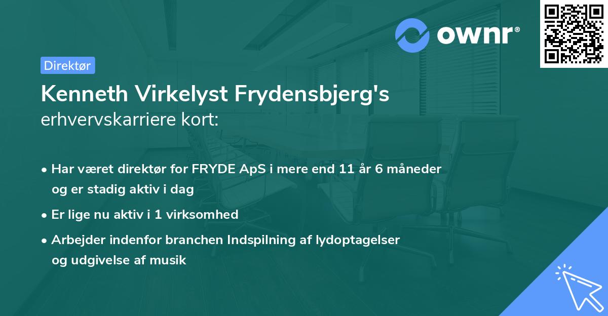 Kenneth Virkelyst Frydensbjerg's erhvervskarriere kort