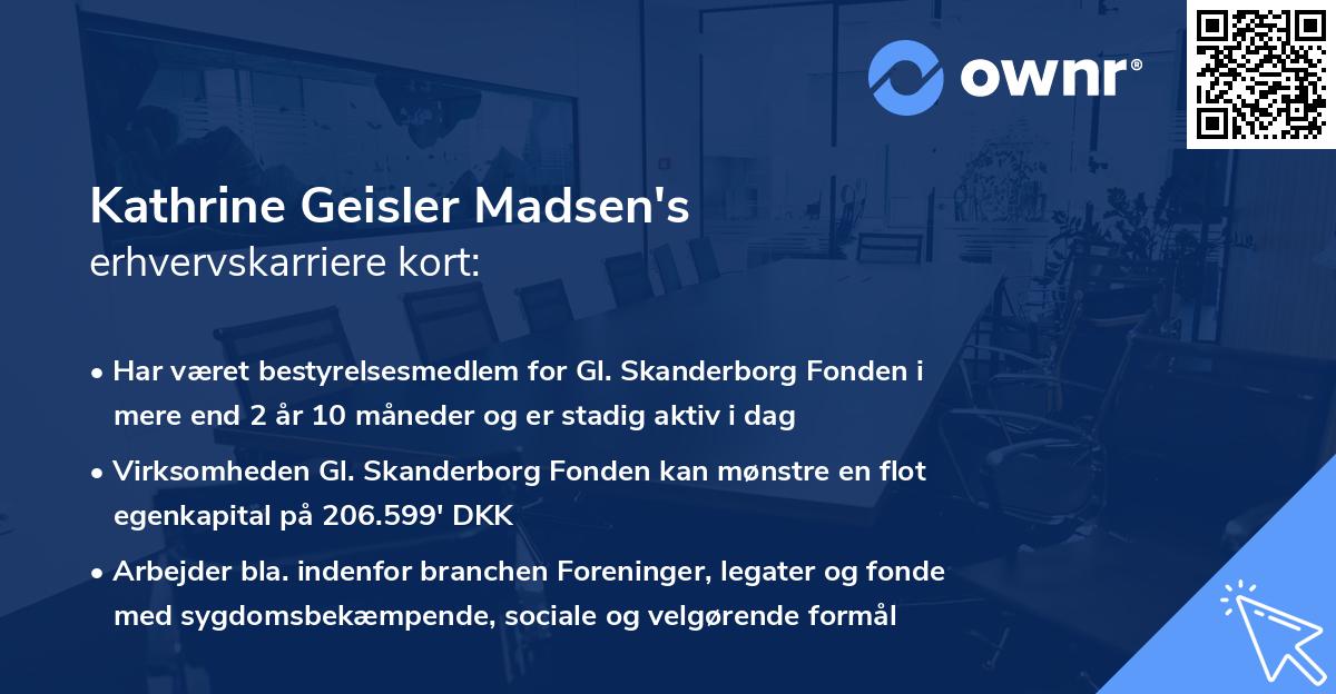 Kathrine Geisler Madsen's erhvervskarriere kort