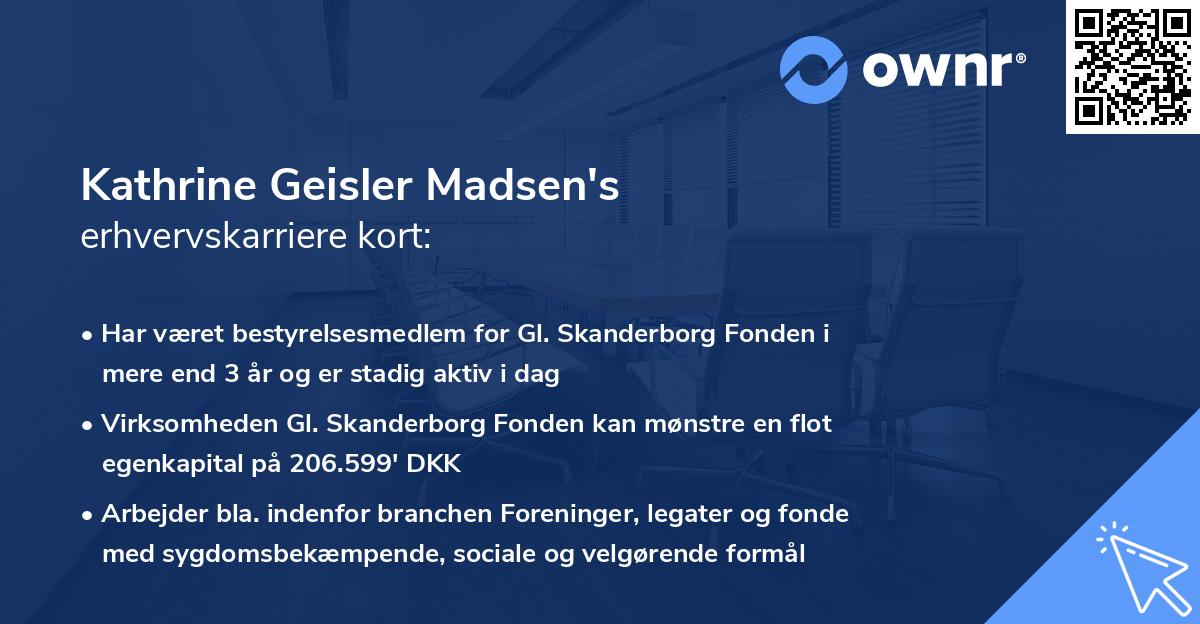 Kathrine Geisler Madsen's erhvervskarriere kort