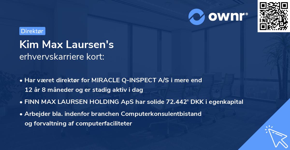 Kim Max Laursen's erhvervskarriere kort