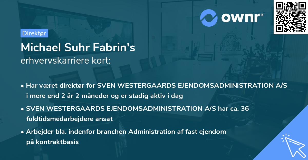 Michael Suhr Fabrin's erhvervskarriere kort
