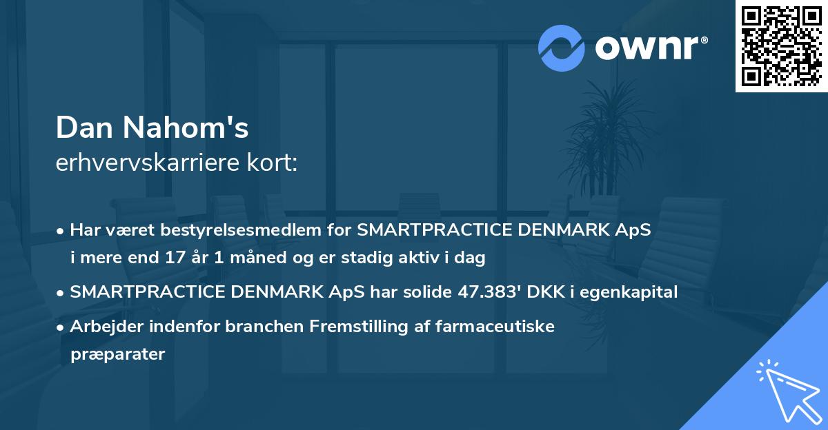 Dan Nahom's erhvervskarriere kort