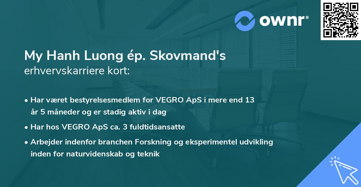 My Hanh Luong ép. Skovmand's erhvervskarriere kort