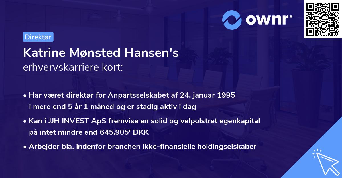 Katrine Mønsted Hansen's erhvervskarriere kort