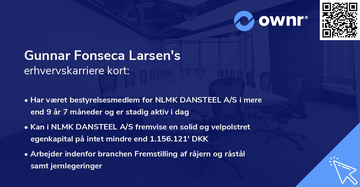 Gunnar Fonseca Larsen's erhvervskarriere kort