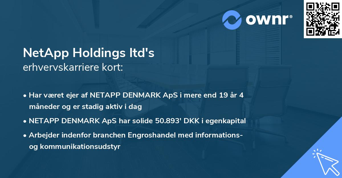 NetApp Holdings ltd's erhvervskarriere kort