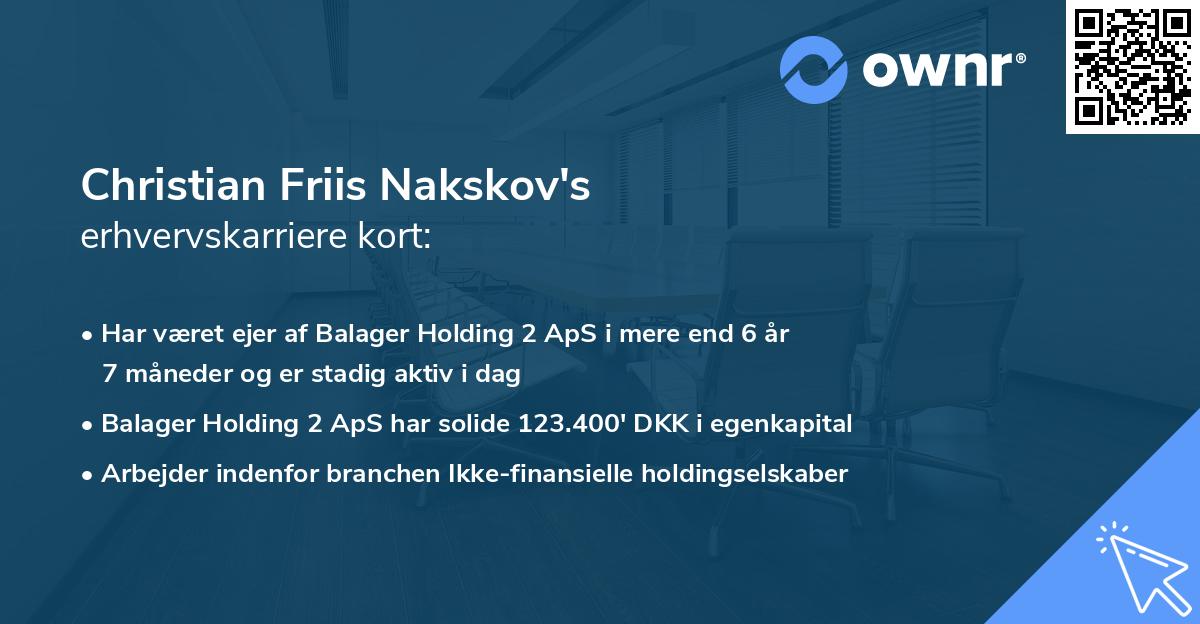 Christian Friis Nakskov's erhvervskarriere kort