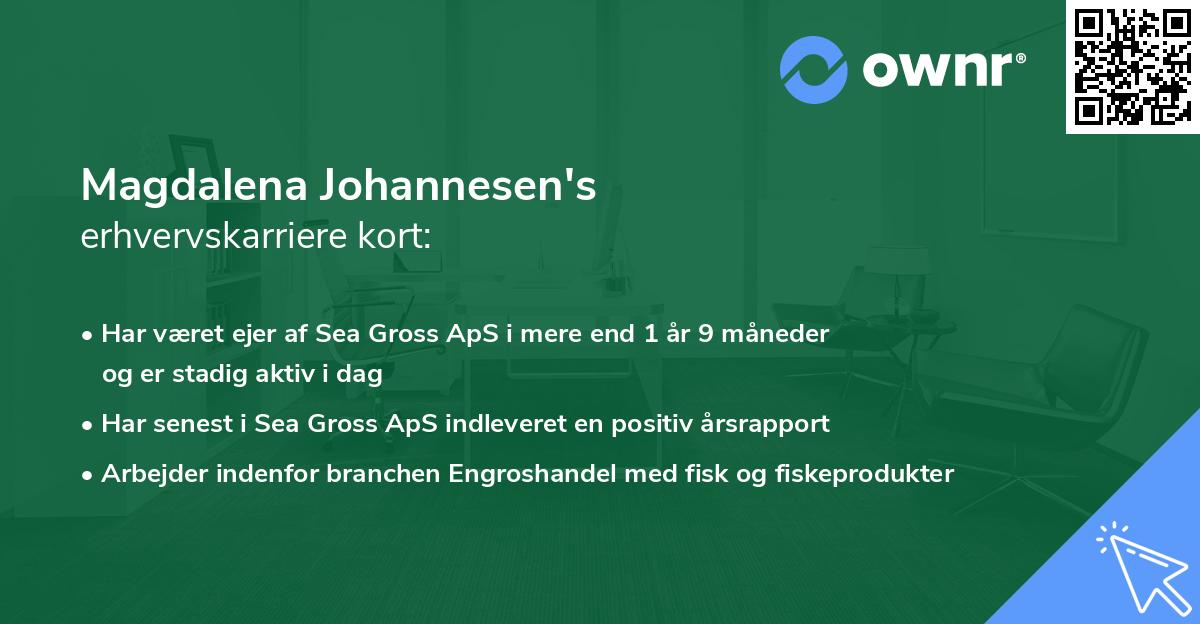 Magdalena Johannesen's erhvervskarriere kort