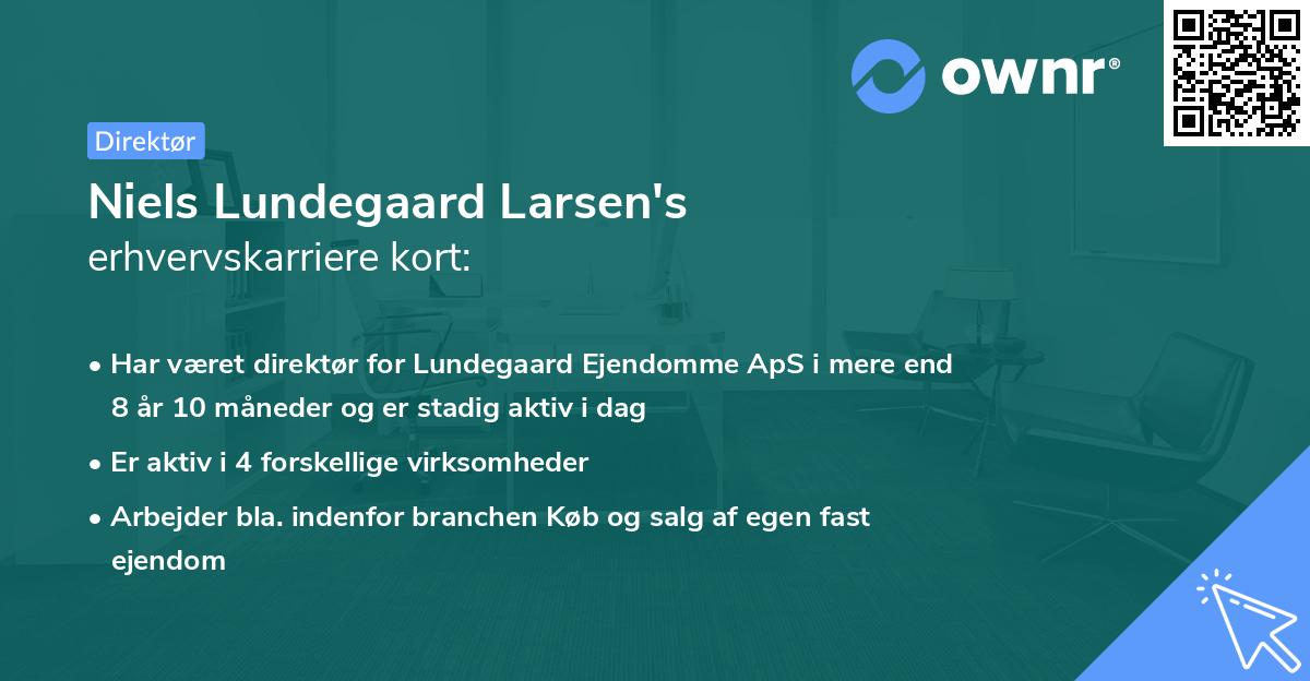 Niels Lundegaard Larsen's erhvervskarriere kort