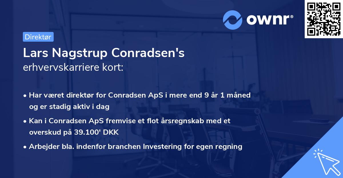Lars Nagstrup Conradsen's erhvervskarriere kort