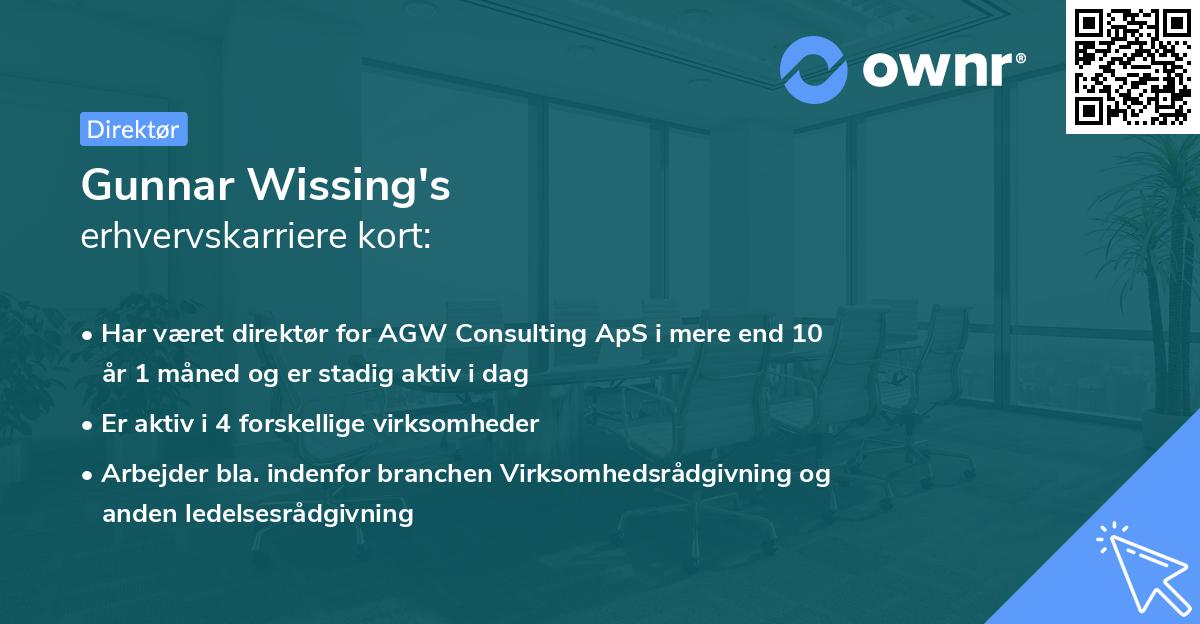 Gunnar Wissing's erhvervskarriere kort