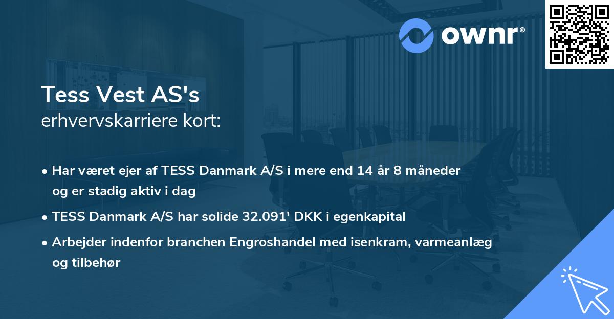 Tess Vest AS's erhvervskarriere kort