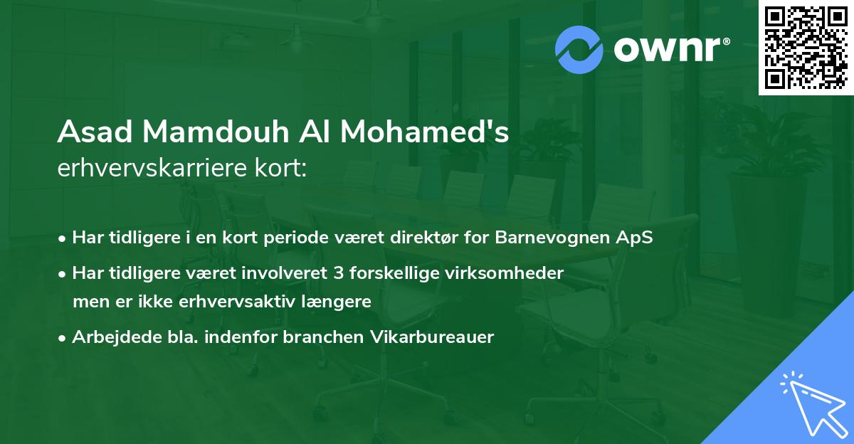 Asad Mamdouh Al Mohamed's erhvervskarriere kort