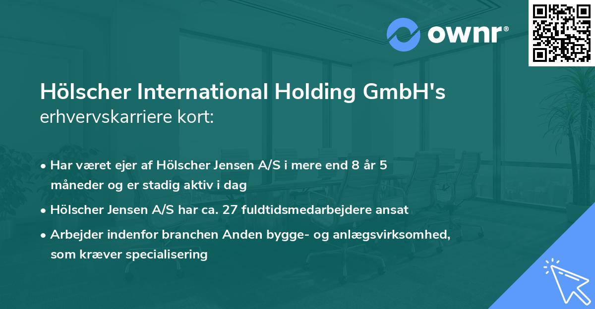 Hölscher International Holding GmbH's erhvervskarriere kort