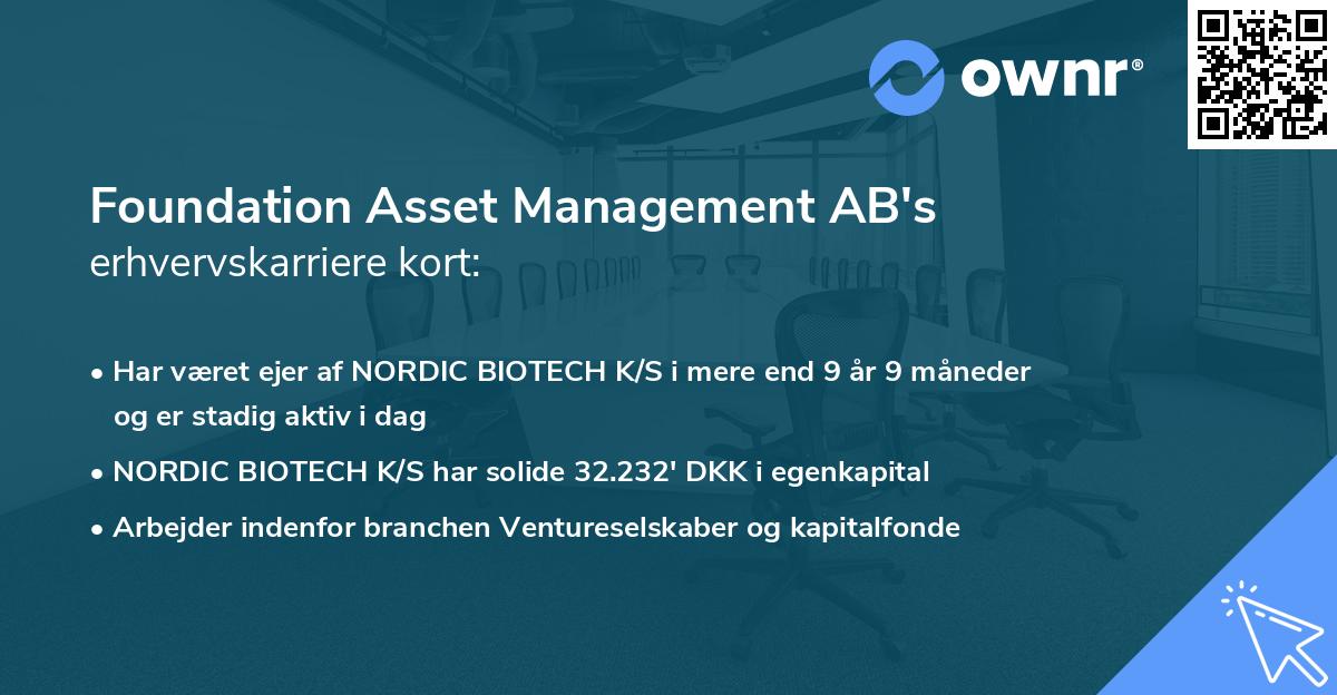 Foundation Asset Management AB's erhvervskarriere kort