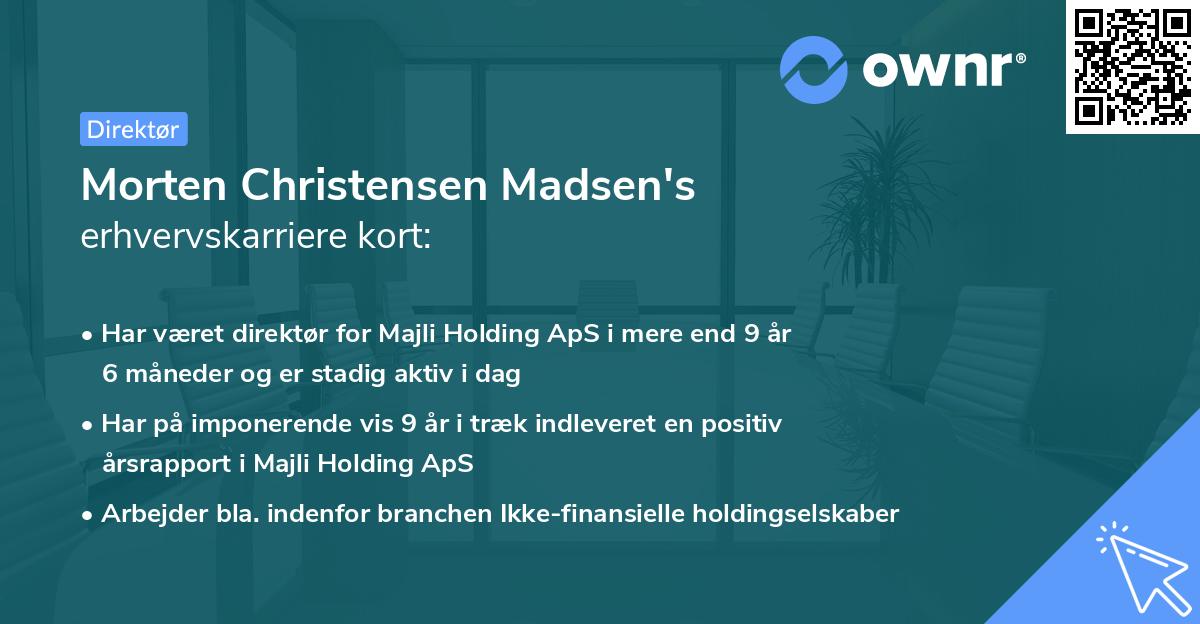 Morten Christensen Madsen's erhvervskarriere kort