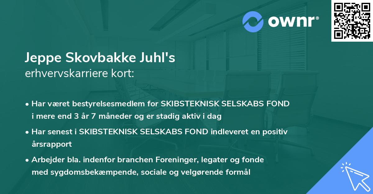 Jeppe Skovbakke Juhl's erhvervskarriere kort