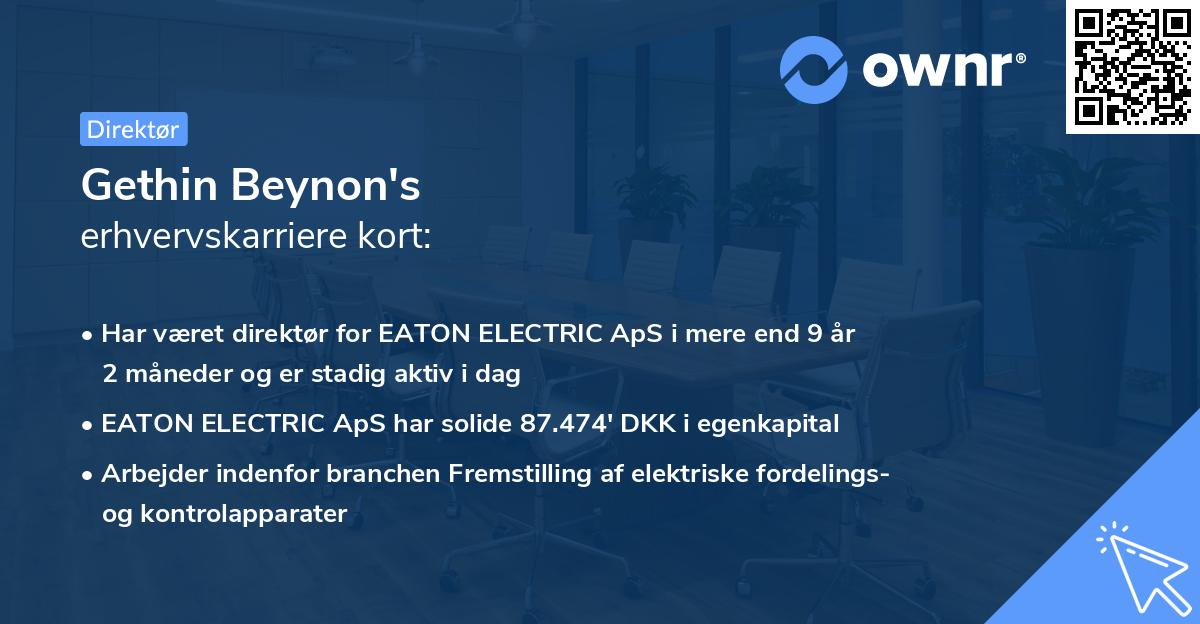 Gethin Beynon's erhvervskarriere kort