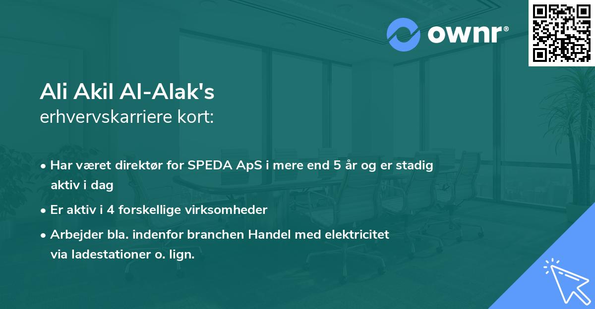 Ali Akil Al-Alak's erhvervskarriere kort