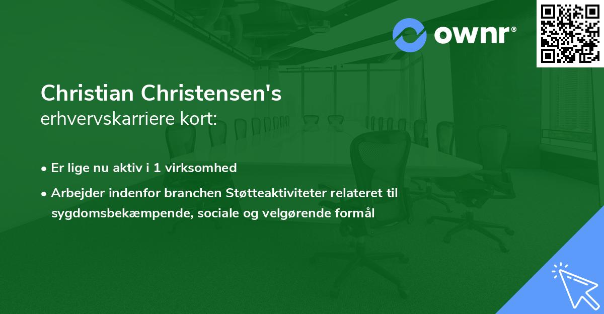 Christian Christensen's erhvervskarriere kort