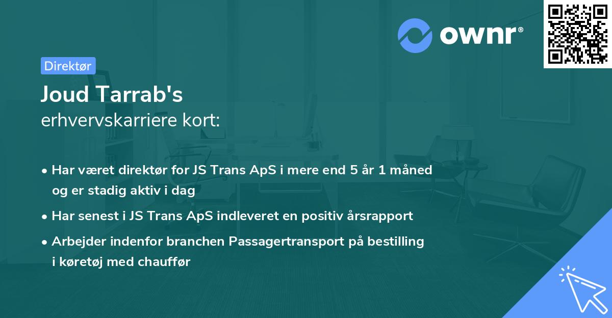 Joud Tarrab's erhvervskarriere kort