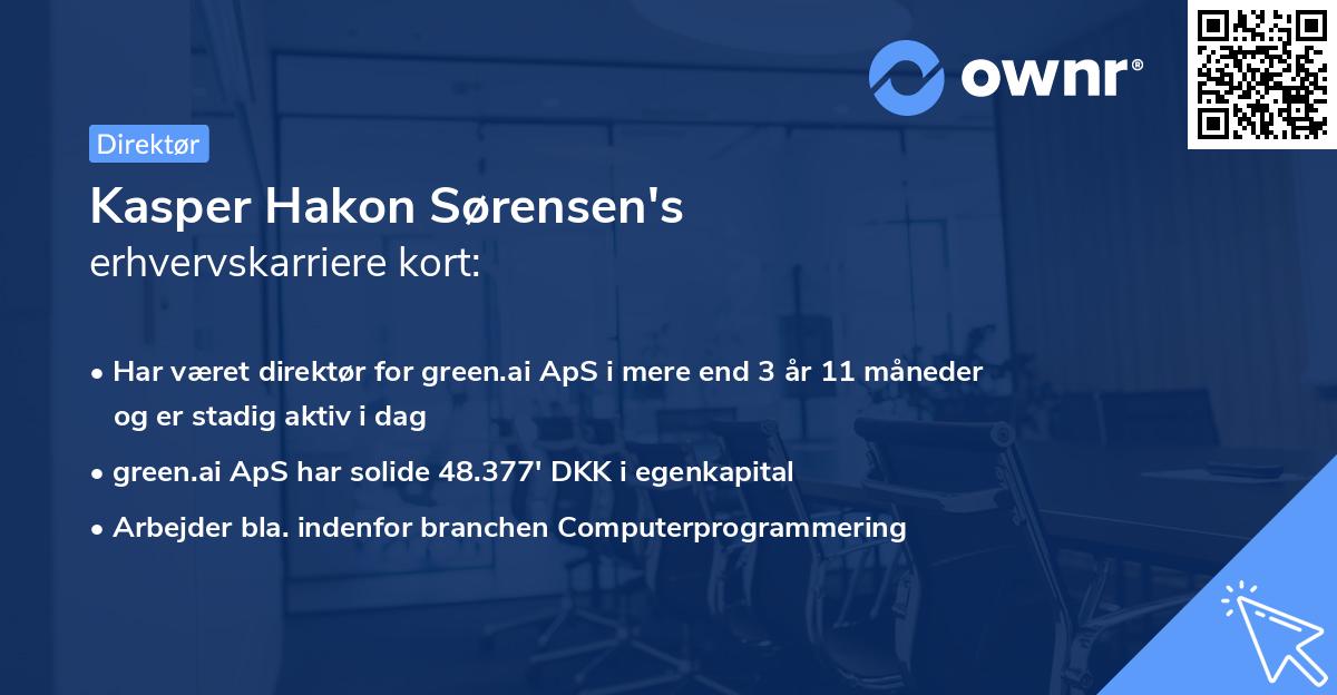 Kasper Hakon Sørensen's erhvervskarriere kort