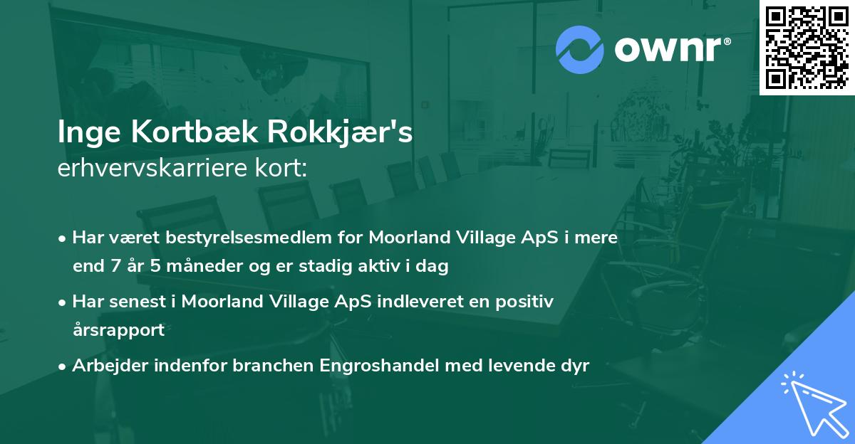 Inge Kortbæk Rokkjær's erhvervskarriere kort