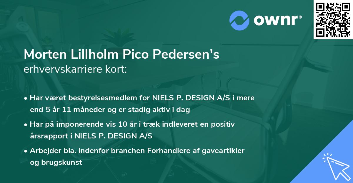 Morten Lillholm Pico Pedersen's erhvervskarriere kort