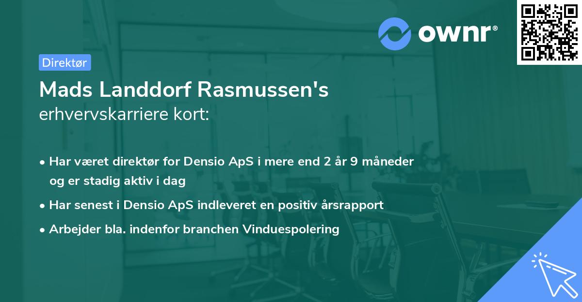 Mads Landdorf Rasmussen's erhvervskarriere kort