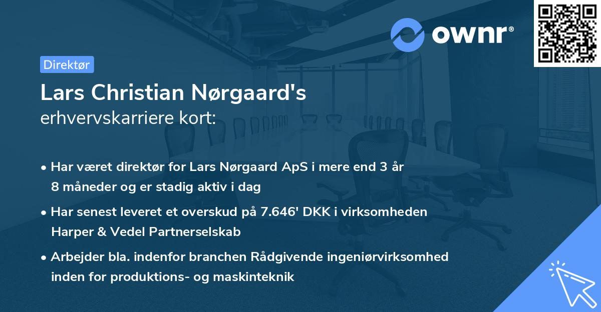 Lars Christian Nørgaard's erhvervskarriere kort