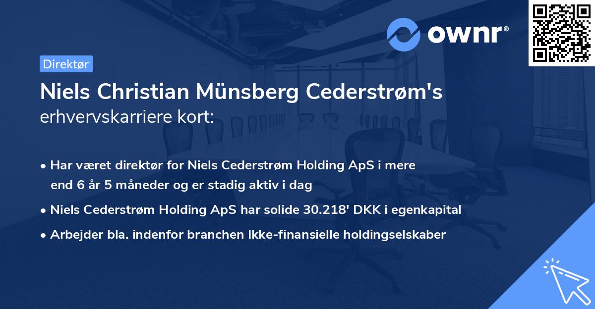 Niels Christian Münsberg Cederstrøm's erhvervskarriere kort