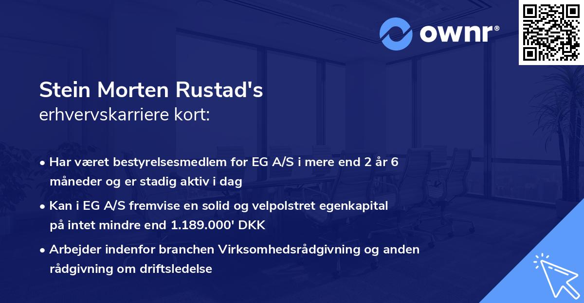 Stein Morten Rustad's erhvervskarriere kort