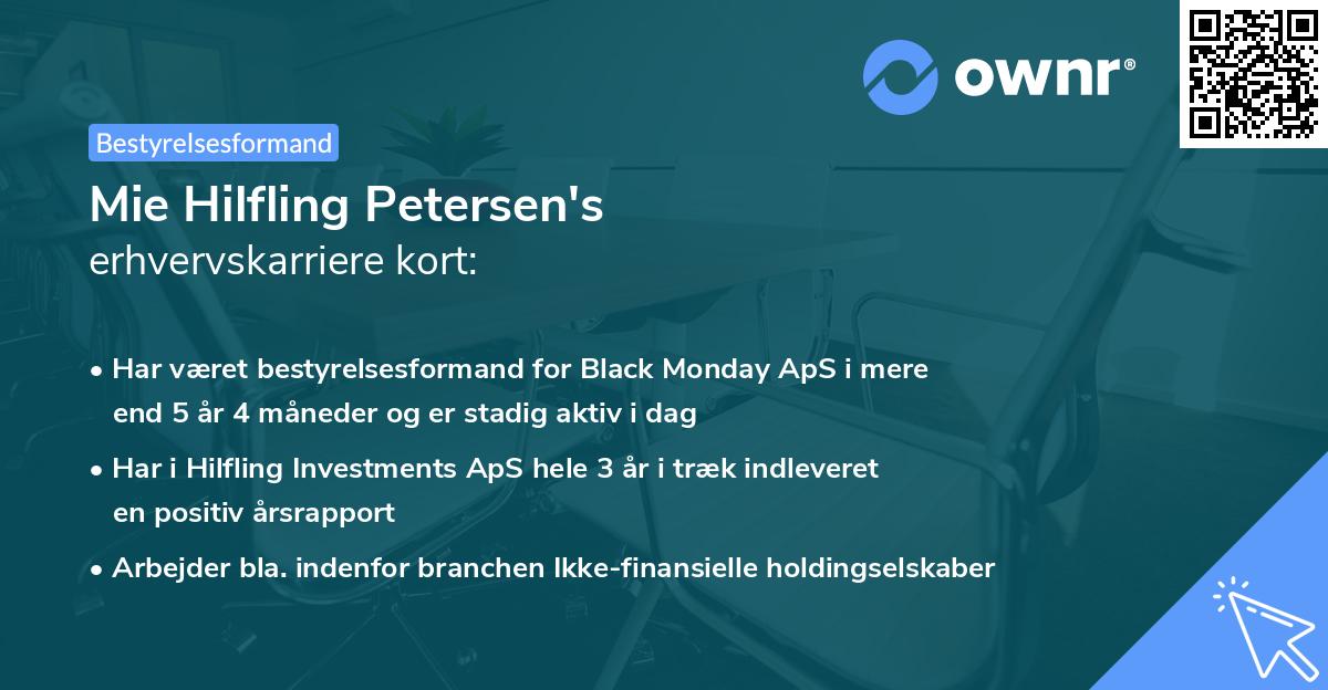 Mie Hilfling Petersen's erhvervskarriere kort